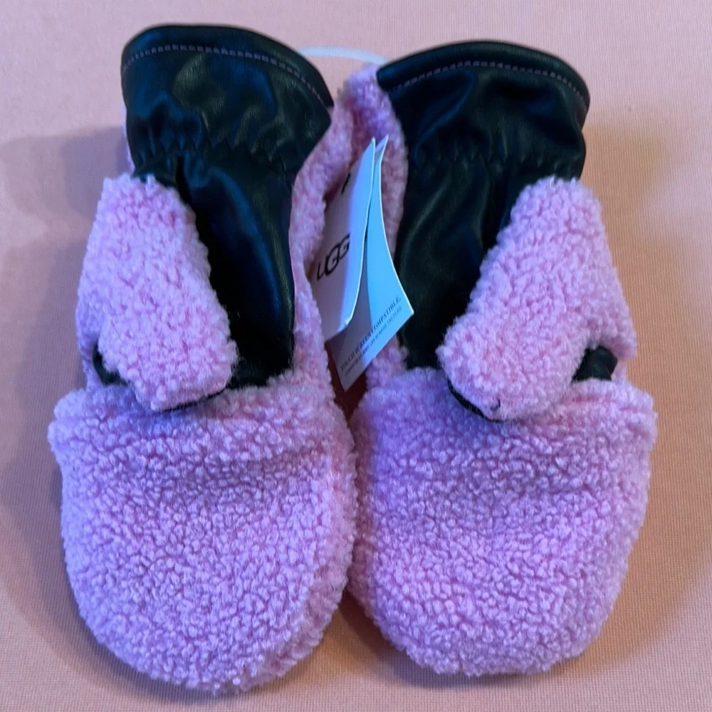 UGG Pink and Black Mittens